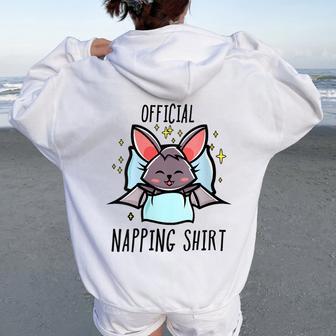 Sleeping Bat Pajamas Sleepyhead Women Oversized Hoodie Back Print - Monsterry