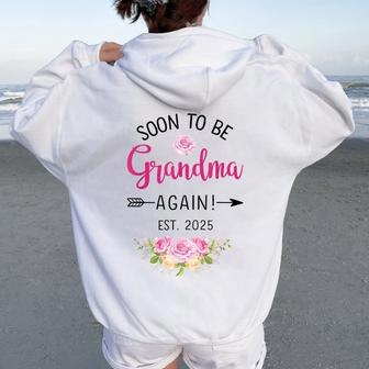 Soon To Be Grandma Again Est 2025 New Baby Women Oversized Hoodie Back Print - Monsterry DE