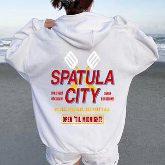 Spatula City For Women Women Oversized Hoodie Back Print - Seseable