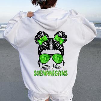 St Patrick's Day For Daughter Little Miss Shenanigans Women Oversized Hoodie Back Print - Monsterry AU