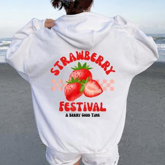 Strawberry Festival A Berry Good Time Fruit Season Women Women Oversized Hoodie Back Print - Monsterry DE