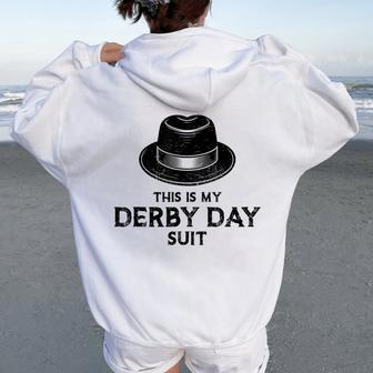 Suit Derby 2024 Horse Racing This Is My Derby Women Oversized Hoodie Back Print | Mazezy