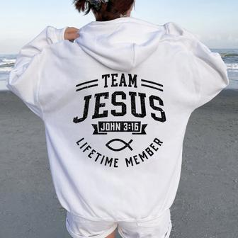 Team Jesus Christian Faith Religious Women Women Oversized Hoodie Back Print | Mazezy