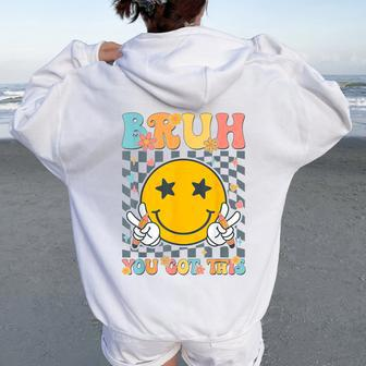 You Got This Testing Day Groovy Motivational Teacher Student Women Oversized Hoodie Back Print | Mazezy