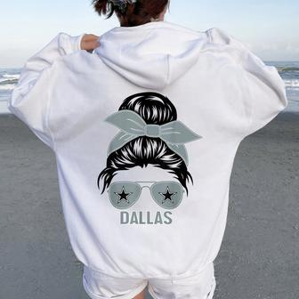 Texas State Dallas Flag Tx Game Game Day Dallas Women Oversized Hoodie Back Print - Thegiftio UK