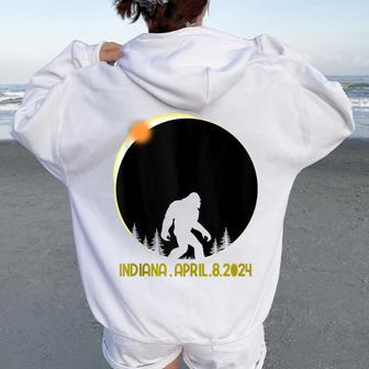 Total Solar Eclipse 2024 Bigfoot Indiana Men Women Oversized Hoodie Back Print - Thegiftio UK