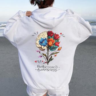 Tulip Parkinson's Awareness Parkinson April Month Women Oversized Hoodie Back Print - Thegiftio UK