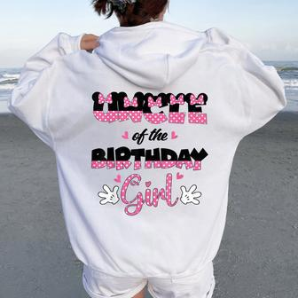 Uncle Of The Birthday Girl Mouse Family Matching Women Oversized Hoodie Back Print | Mazezy