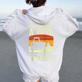 Never Underestimate An Girl With A Skid Sr Construction Women Oversized Hoodie Back Print - Thegiftio UK