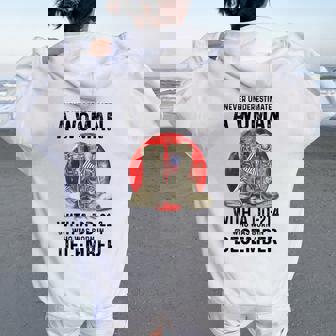 Never Underestimate A Woman With A Dd-214 December Women Oversized Hoodie Back Print - Thegiftio