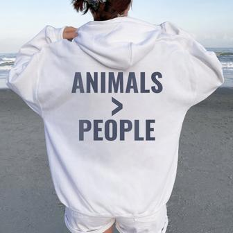Veterinarian Veterinary Assistant Animals Over People Women Oversized Hoodie Back Print - Monsterry CA