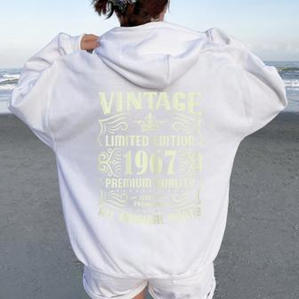 Vintage 1967 Limited Edition Bday 1967 Birthday Women Oversized Hoodie Back Print - Monsterry UK
