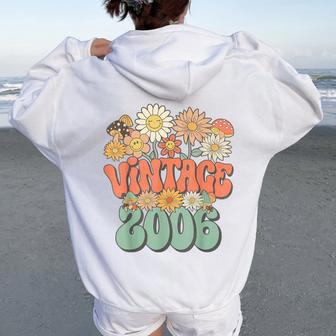 Vintage 2006 Floral Hippie Groovy Daisy Flower 18Th Birthday Women Oversized Hoodie Back Print - Monsterry UK