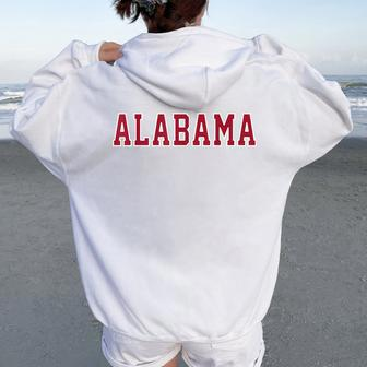 Vintage Alabama Alabama Retro Red Women Oversized Hoodie Back Print - Seseable