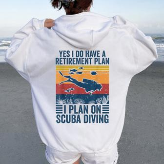 Vintage Diving Retired Scuba Diving Women Oversized Hoodie Back Print - Monsterry