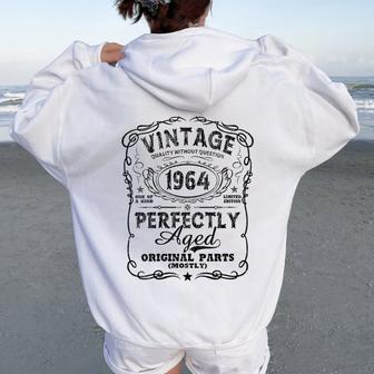 Vintage Made In 1964 59Th Birthday Women Oversized Hoodie Back Print - Thegiftio UK