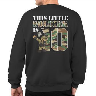 10 Year Old Boy Military Army 10Th Birthday Boy Sweatshirt Back Print - Monsterry