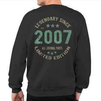 16 Years Old Bday Legend Since 2007 Vintage 16Th Birthday Sweatshirt Back Print - Monsterry UK