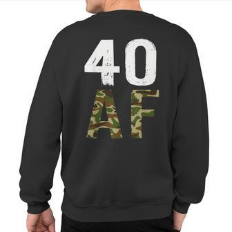 40 Af Vintage 40Th Birthday Military Sweatshirt Back Print - Monsterry UK