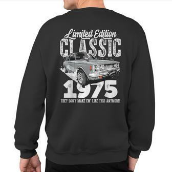 48Th Birthday Vintage Classic Car 1975 B-Day 48 Year Old Sweatshirt Back Print - Monsterry