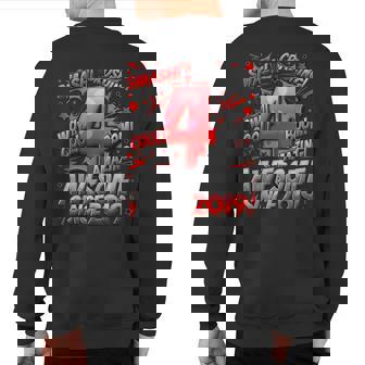 4Th Birthday Comic Style Awesome Since 2019 4 Year Old Boy Sweatshirt Back Print - Monsterry