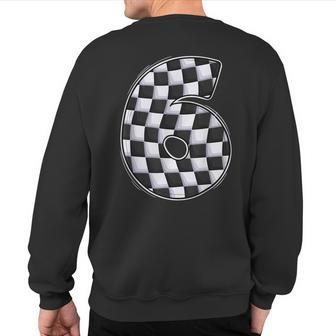 6 Year Old Pit Crew Boy Car Racing 6Th Birthday Race Car Sweatshirt Back Print - Monsterry