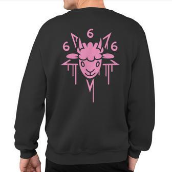 Adorable Satanic 666 Baphomet Pentagram Sweatshirt Back Print - Monsterry UK