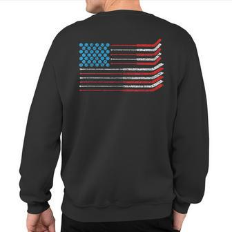 American Flag Patriotic 4Th Of July Hockey Sweatshirt Back Print - Monsterry UK
