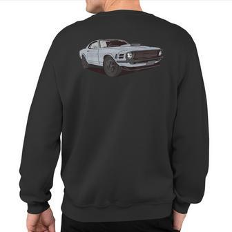 American Muscle Car Stock Vintage Distressed Front End View Sweatshirt Back Print - Monsterry UK