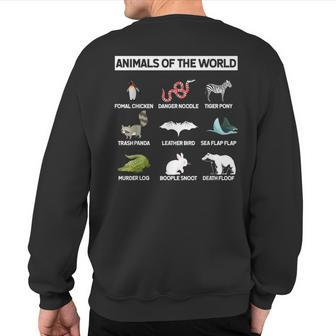 Animals Of The World For Animal Wild Lovers Sweatshirt Back Print - Monsterry