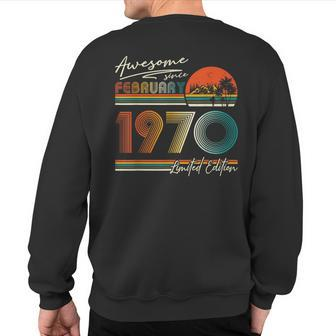 Awesome Since February 1970 Vintage 54Th Birthday Men Sweatshirt Back Print - Monsterry