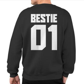 Bestie 01 Bestie 02 Bestie Squad Matching Bff Friend Crew Sweatshirt Back Print - Monsterry CA