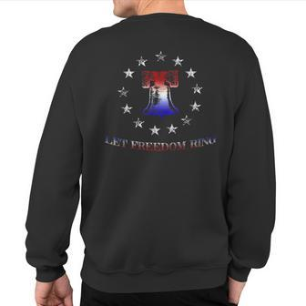 Betsy Ross Vintage Patriotic Liberty Bell Flag Inspired Sweatshirt Back Print - Monsterry DE