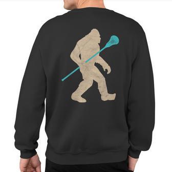 Bigfoot Lacrosse Stick Vintage Lax Sweatshirt Back Print - Monsterry DE