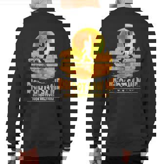 Bigfoot Saw Me But Nobody Believes Him Bigfoot Night Stroll Sweatshirt Back Print - Monsterry