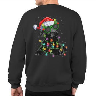 Black Lab Labrador Christmas Tree Light Pajama Dog Xmas 2023 Sweatshirt Back Print - Monsterry