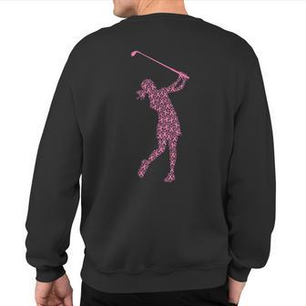 Breast Cancer Awareness Pink Ribbon & Survivor Golf Swing Sweatshirt Back Print - Monsterry