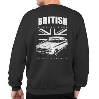 British Classic Car Lotus Cortina Mark 1 Sweatshirt Back Print - Monsterry