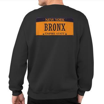 Bronx New York City Cars Plate Number Bronx Sweatshirt Back Print - Monsterry AU