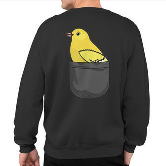 Canary Bird In Pocket Animal Lover Sweatshirt Back Print - Monsterry CA