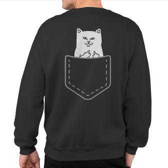 Cat Flipping Off Cat Sweatshirt Back Print - Monsterry AU