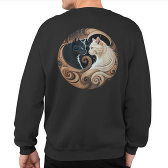 Cats Yin Yang Sweatshirt Back Print - Monsterry