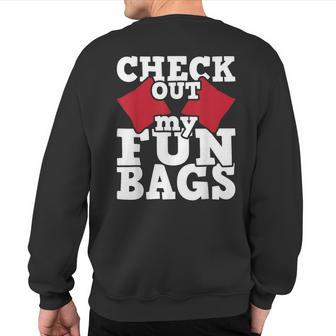 Check Out My Funbags Cornhole Player Bean Bag Game Sweatshirt Back Print - Monsterry UK