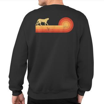 Cheetah Retro Vintage 60S 70S Sunset Mammal Animal Lovers Sweatshirt Back Print - Monsterry DE