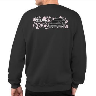 Cherry Blossom 240Sx S14 Jdm Drift Illustrated Sweatshirt Back Print - Monsterry AU