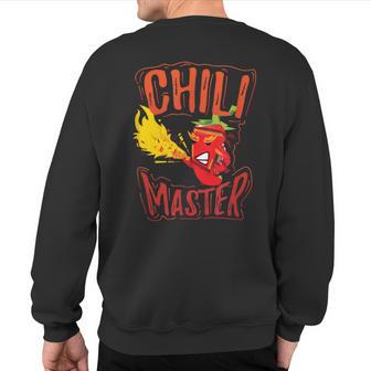 Chili Master Food Contest Cook Off Red Pepper Sweatshirt Back Print - Monsterry UK