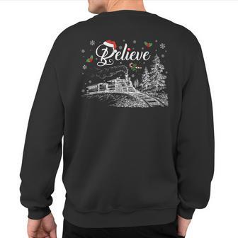 Christmas Believe North Pole Polar Express All Abroad Xmas Sweatshirt Back Print - Thegiftio UK