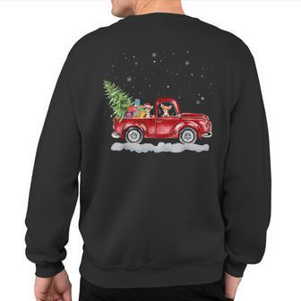 Christmas Chihuahua Dogs Ride Red Truck Costumer Sweatshirt Back Print - Monsterry AU