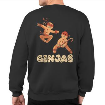 Christmas Ginjas Ninja Gingerbread Man Sweatshirt Back Print - Monsterry DE