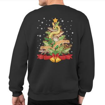 Christmas Herping Herpetology Frog Snake Herp Sweatshirt Back Print - Monsterry CA